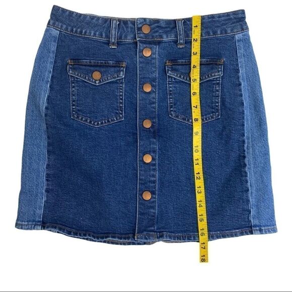 Madewell Two Tone Panel blue Jean Skirt size 28 - Picture 9 of 10